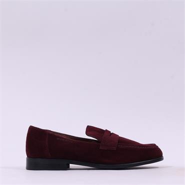 Wonders Plustac Classic Penny Loafer - Burgundy Suede